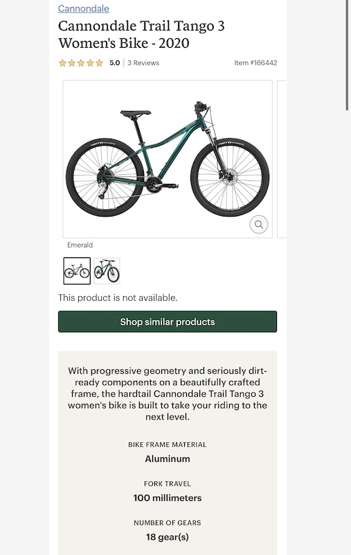 2020 Cannondale Trail Tango Size Medium For Sale