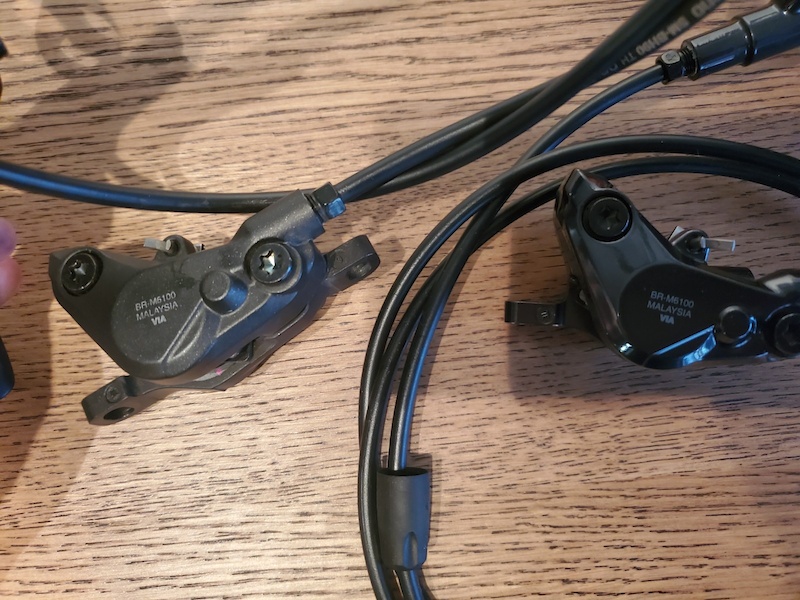 2022 BRAKES Shimano M6100 + ROTORS SMRT64 180mm Front/Rear For Sale