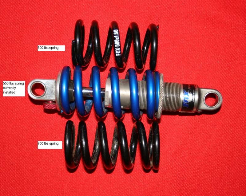 Fox Vanilla R Rear Shock 6.5 eye to eye w/ two extra spring For Sale