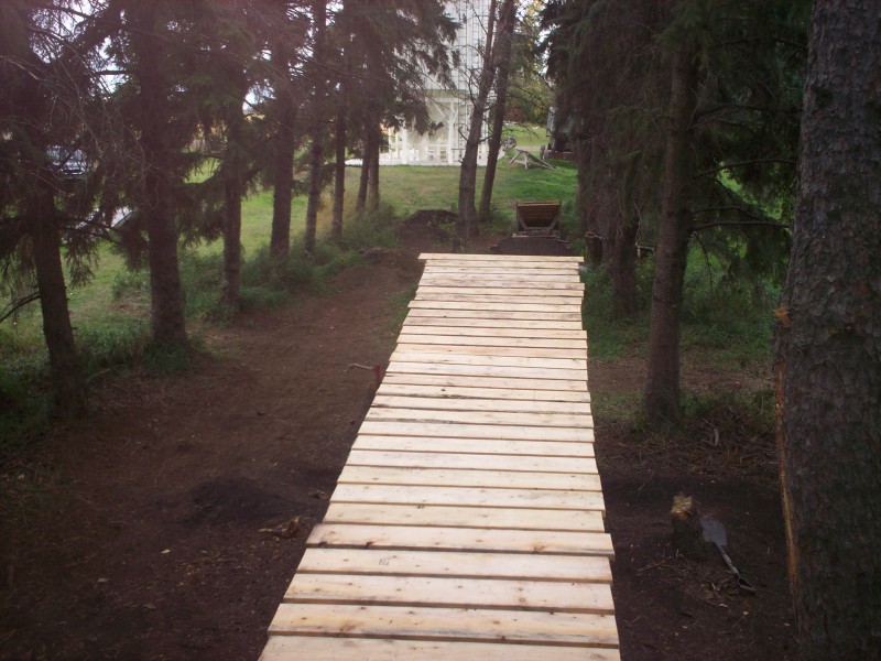 beginning of shore bridge(just starting to build the trail)