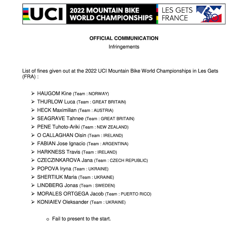 14 Riders Receive Fines At The Les Gets World Champs 22 Pinkbike