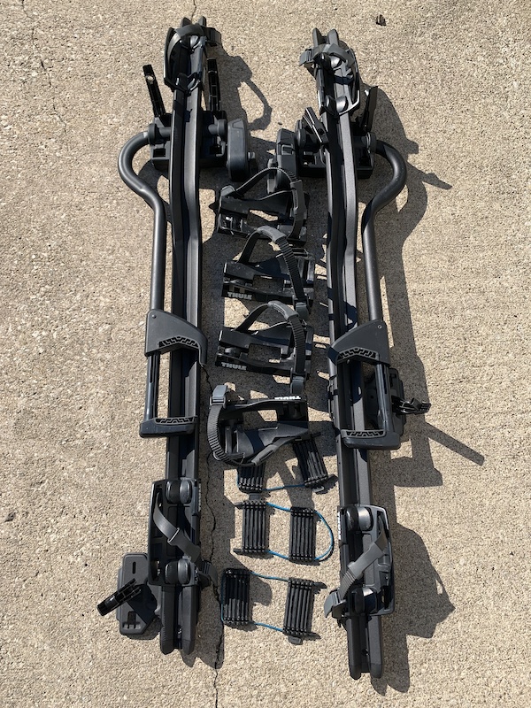 2022 2x Thule ProRide XT Black Car Roof Rack + Fat Bike For Sale