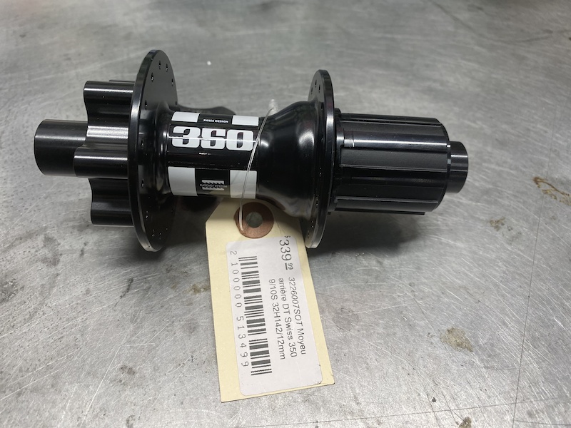 Moyeu Arrière DT Swiss 350 Pour VTT - 12x142 Mm, 6 Trous, Compatible Shimano HG, 28 Rayons - Noir Neuf