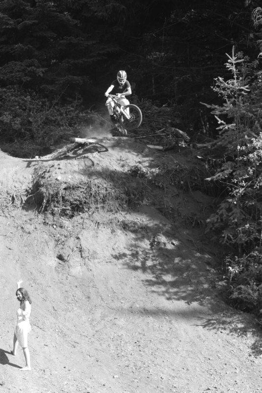 this is a pic from the guy that got me into mountain biking wedding reception. i did this drop on my ht!