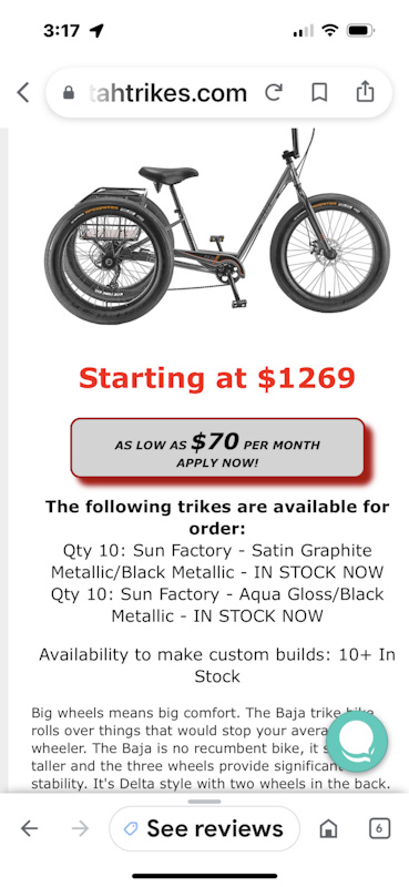 Baja sun trike hot sale