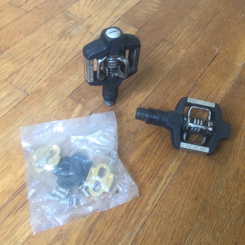 CrankBrothers Candy C pedals w/ new cleats (532) For Sale