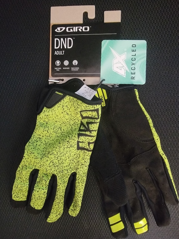 Guanti DND Giro Lime Breakdown S – Guanti Da Bici Dirt, Eco In Fibre Riciclate, Palmare In Microfibra, Touchscreen