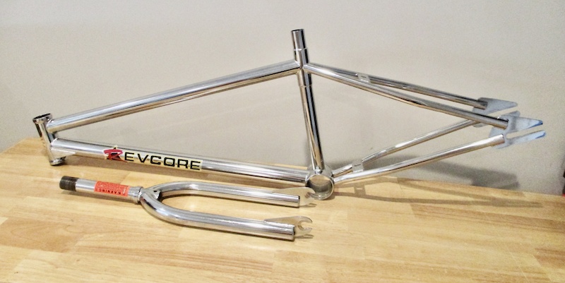 rare 1987 Revcore pro xl bmx frame fork chrome For Sale