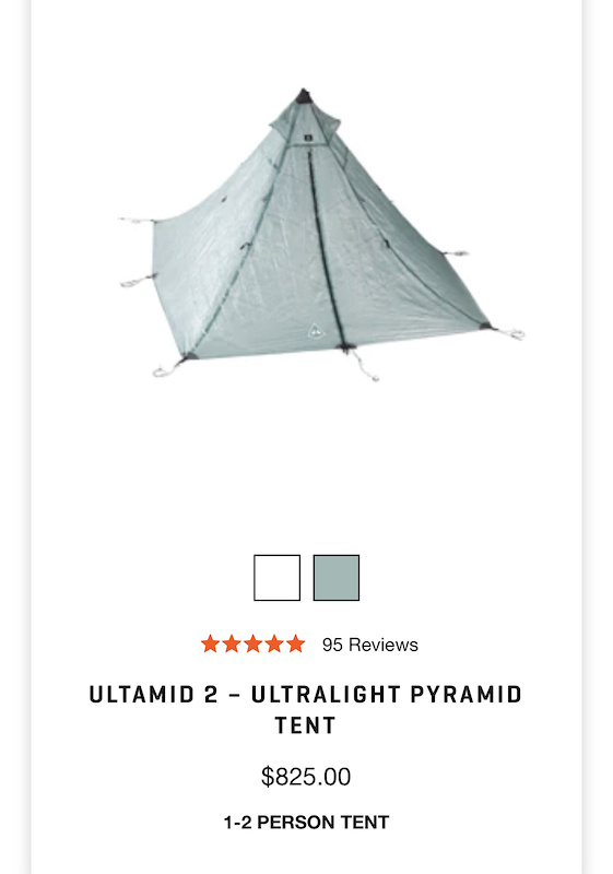 2021 Hyperlite Ultamid 2 Ultralight Dyneema Tent For Sale