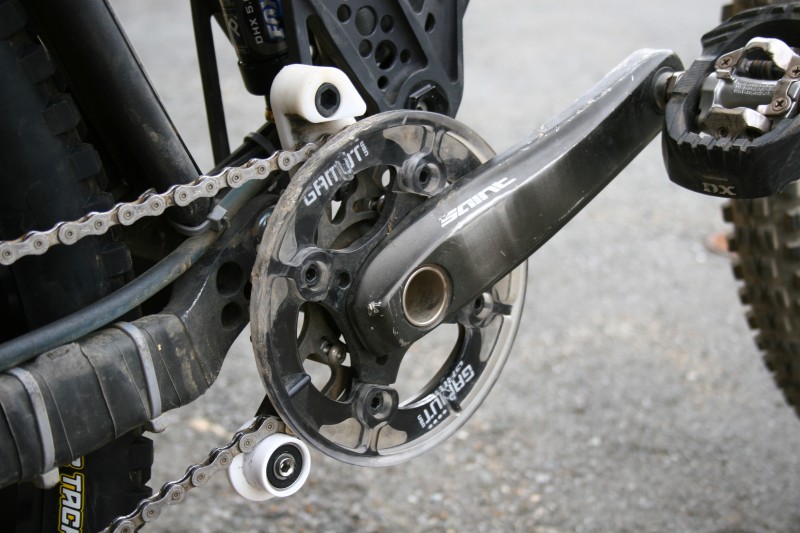 Ben Reid's Iron Horse Sunday-Gamut guide with new prototype lower roller.  3 years and not one lost chain.