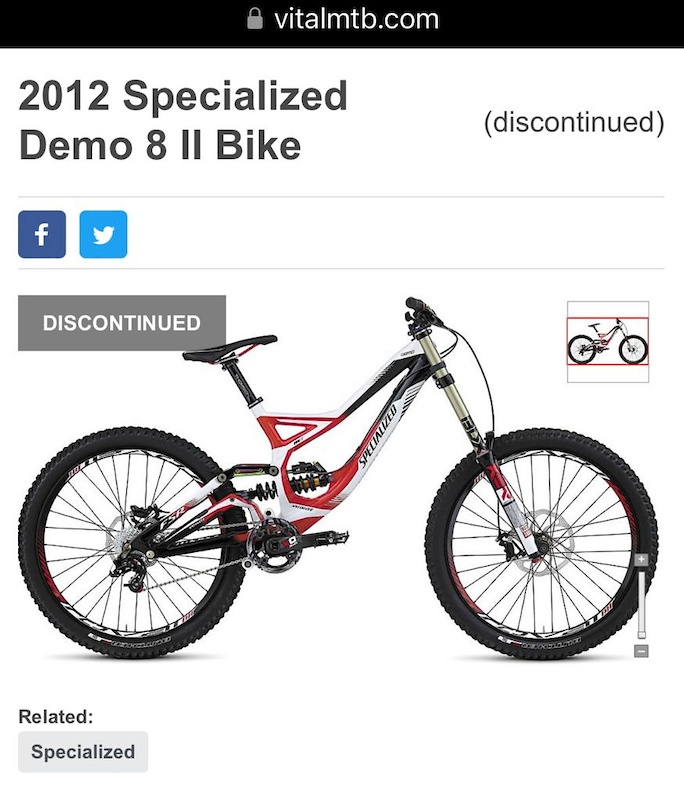 2012 Specialized demo 8 II World Cup edition 26 For Sale