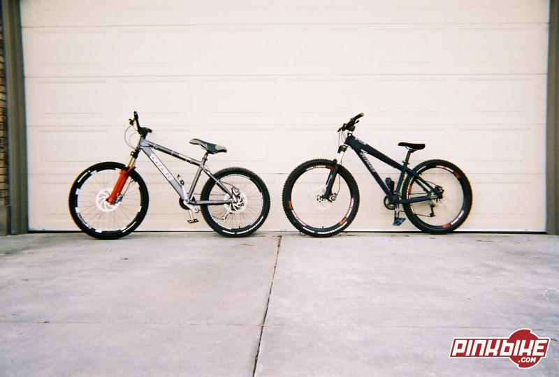 My two sweet rides. 2001 Trek Bruiser with 24in. AtomLab, 2004 Specialized P3