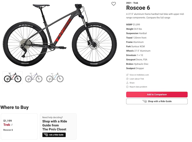 trek roscoe 8 size chart