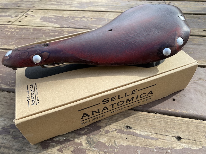 Selle Anatomica NSX2 Oxblood silver leather saddle For Sale