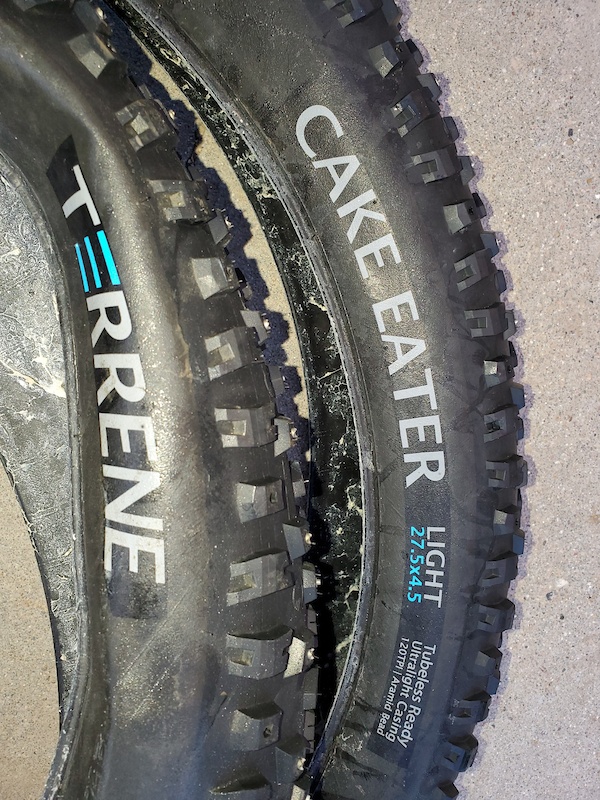 2021 Studded 27.5 x 4.5 Terrene Cake Eater light tires For Sale
