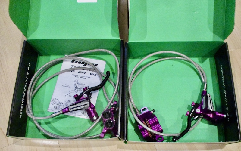 2021 nos new Hope tech 3 E4 brakes Candy Purple braided For Sale