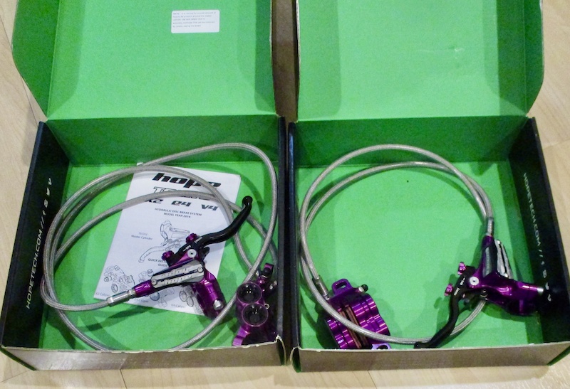 2021 nos new Hope tech 3 E4 brakes Candy Purple braided For Sale