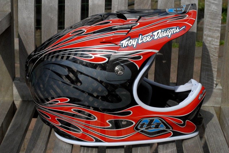 Troy Lee Designs Carbon Red Flame helmet