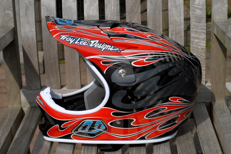 Troy Lee Designs Carbon Red Flame helmet
