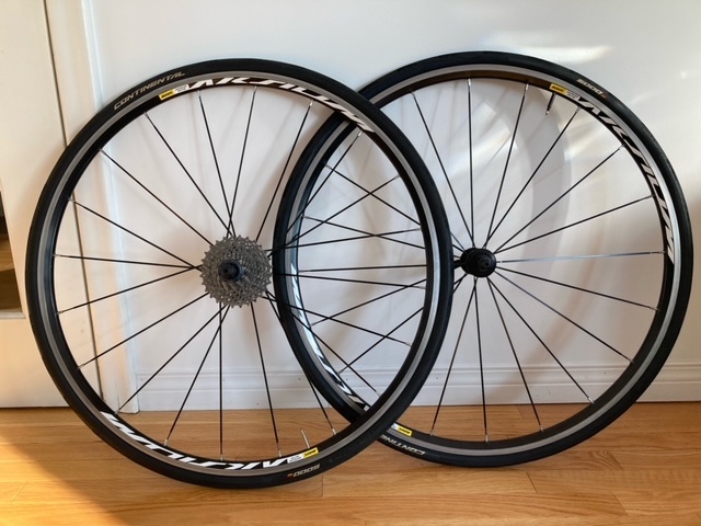 2016 Mavic Aksium Elite wheels w/ Conti GP5000 tires For Sale