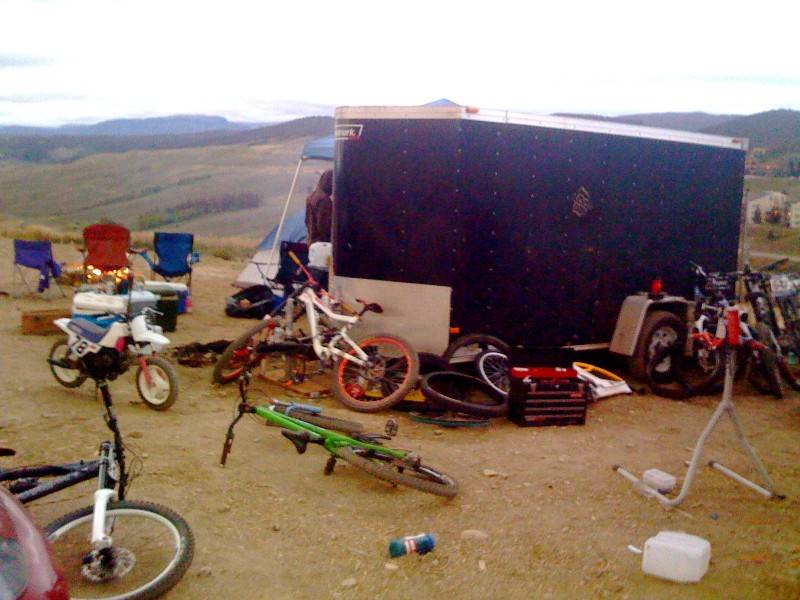 This was our bad ass pit setup. We had some sloppy nights in this parking lot
