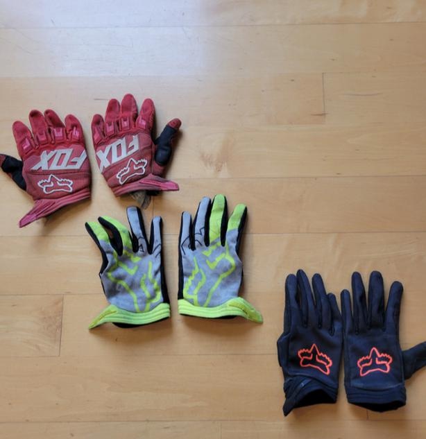 2021 3 pair Fox Mountain Bike Gloves Youth sizes For Sale