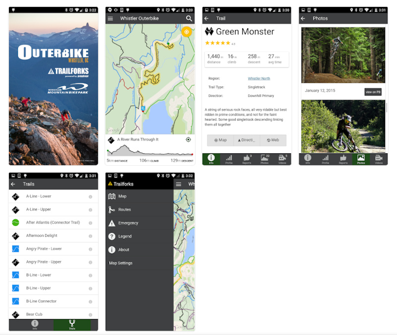 Trailforks Outerbike app
