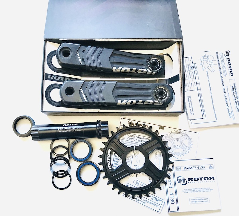 Rotor Crankset w BB, Spindle, and 32t Chainring 165 For Sale