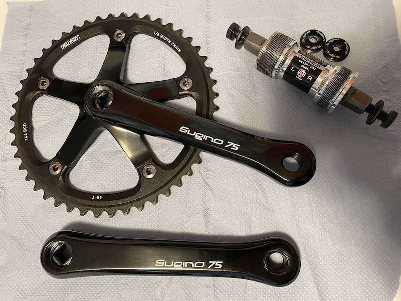 2021 Sugino 75 Crankset, Sealed BB & Chainring For Sale