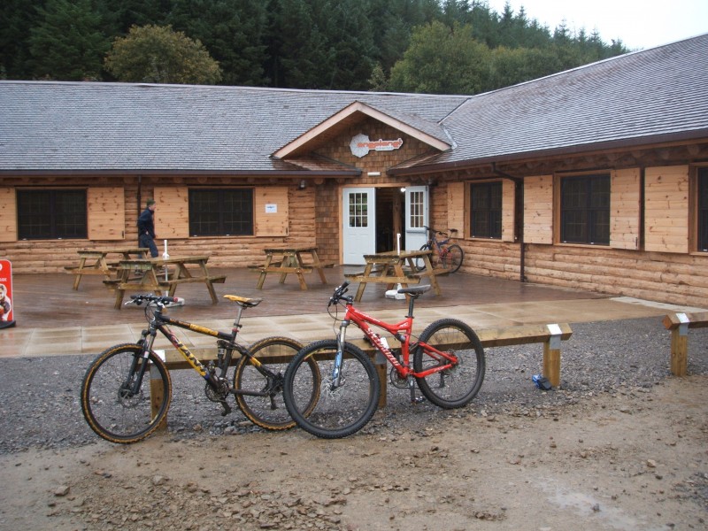 Llandegla center - when it was just a few locals + the log cabin! Not so quiet nowadays!
