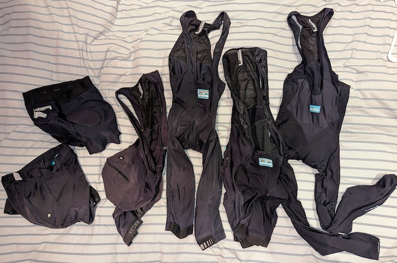 6 Assos Men Medium Bibs and Shorts For Sale