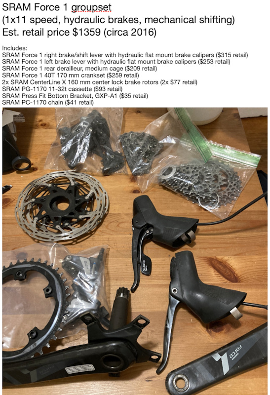 Bike Parts Sale (Force 1x11, Rally XC100, 4iiii, etc.) For Sale