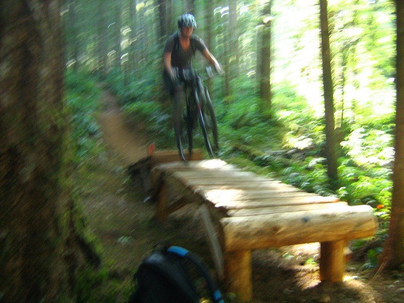 Dana in a blurry snap whilst hitting the mini step-up ladder drop.