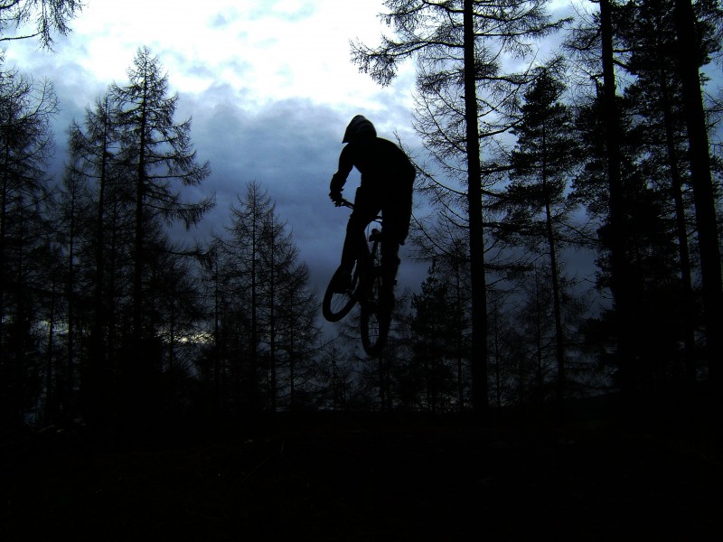 Just after take off on the biggest jump, when it was getting a bit dark