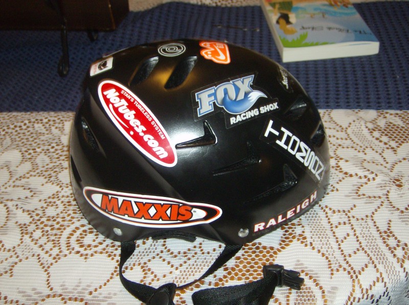 My Helmet freshly painted and Stickered.