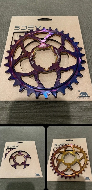 5dev チェーンリング　32t oil slick SNAIL Bike Chainring 104BCD Round oil slick 32 34 36 38T