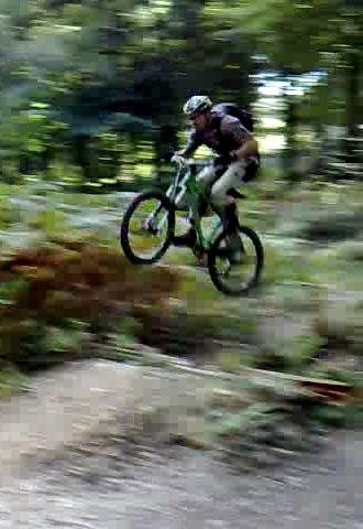 Freezeframe from a vid of me launching the double at the bottom of the main run on Tilgate DH.