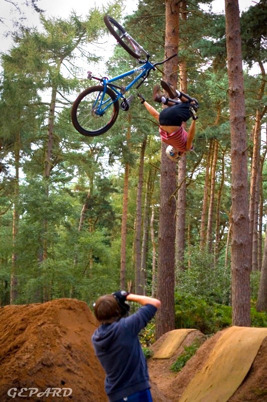 The downside of letting go of a flip. Getting used to flipping someone else's bike is weird! Thanks for the pic GEPARD