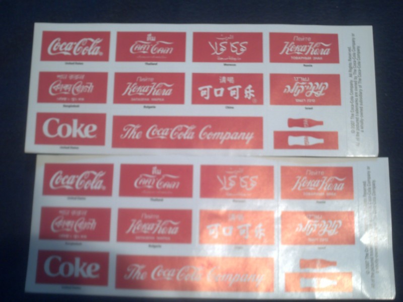coke sent me 2 sheets of stickers