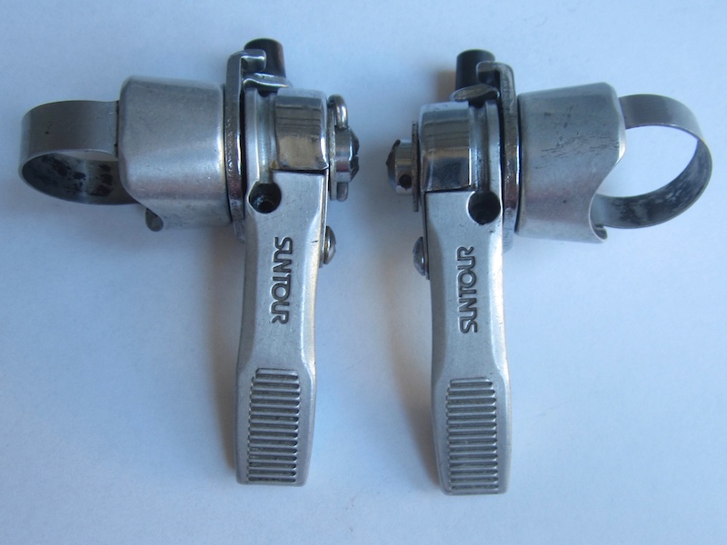 Commandes De Vitesse Suntour Power Thumb - VTT Vintage Japon - 6 Vitesses Friction - Noires