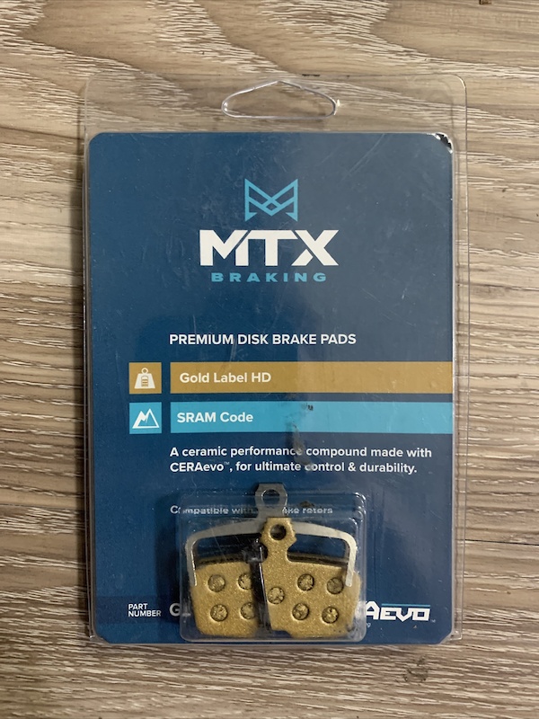 2021 SRAM Code Brake pads - MTX Braking Gold Label GL185 For Sale