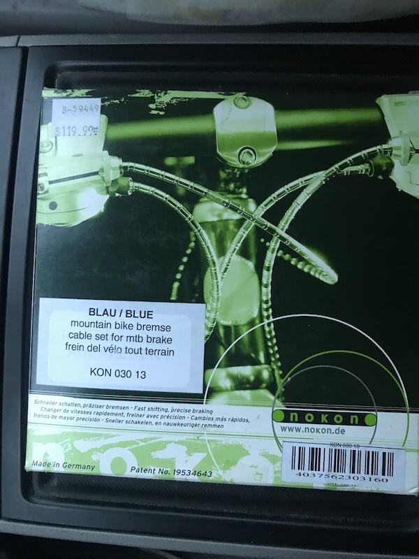 Nokon Blue Anodized VBrake cable kit For Sale