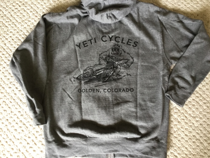 2022 Yeti Cycles Sliding Man Hoodie L Grey EUC For Sale