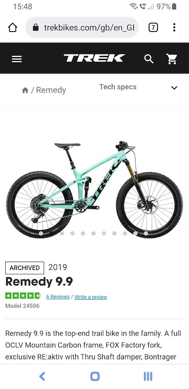 2019 Trek Trek Remedy Frame 2023 New Trek Remedy Large With Float