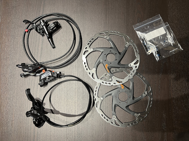 shimano xt brake set with rotors