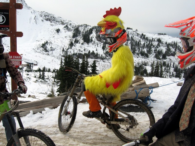Riding the closing weekend at Whistler in costume
