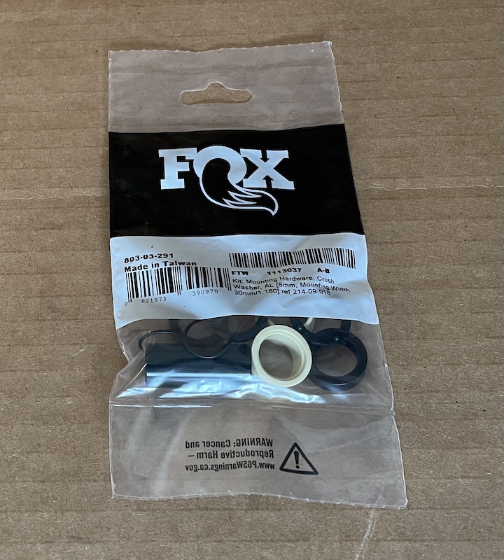 FOX Factory shock mount hardware kit 8mm x 30mm NEW For Sale