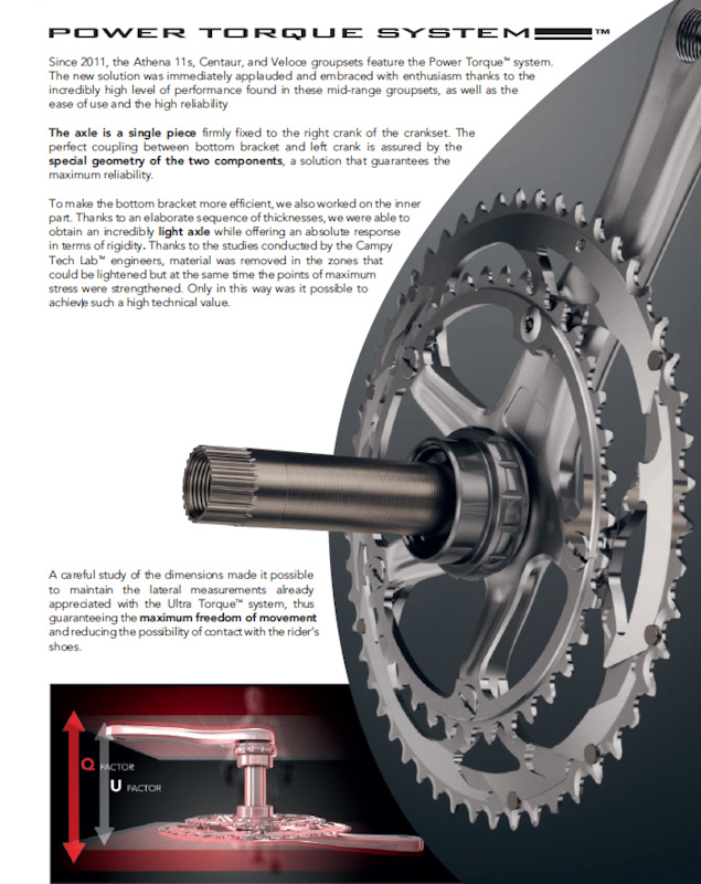 Campagnolo CENTAUR 10s POWER-TORQUE CARBON Crankset For Sale
