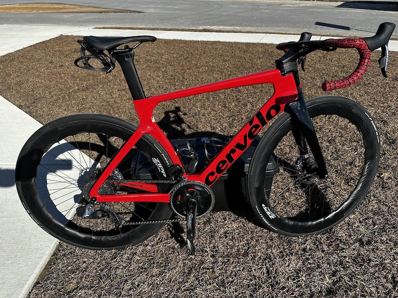 2023 Unique Custom Cervelo S5 Red Group Zipp 454 Wheels For Sale