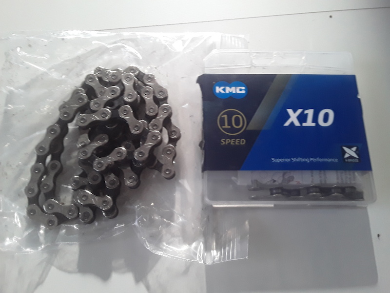 KMC X10 10 Speed Chain Silver/Black 116L For Sale